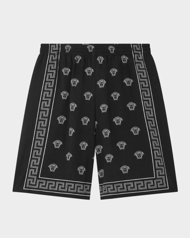 Boy's Bandana-Inspired Fleece Shorts, Size 6-14